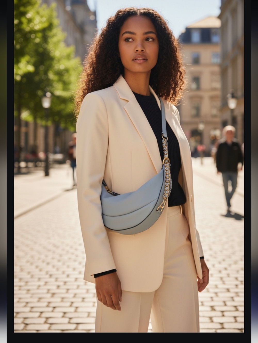 Marc Jacobs Eclipse Leather Hobo Bag  lue Mix Metal Size Large NWT